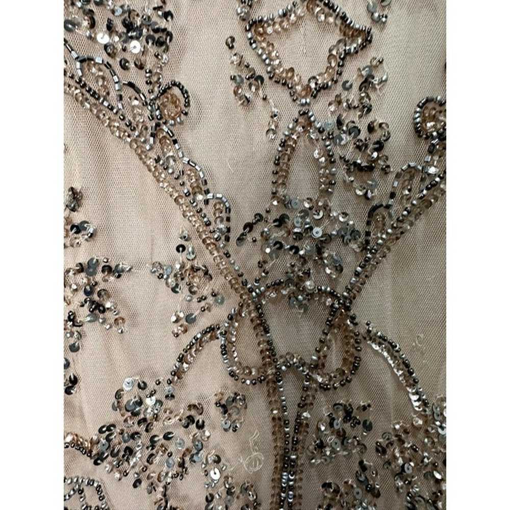 PISARRO NIGHTS Embellished Mesh Gown in Blush Pin… - image 5