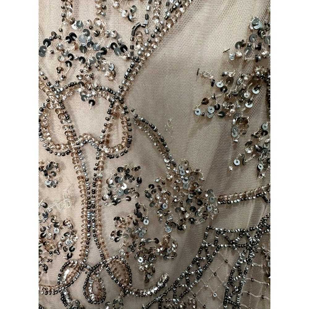 PISARRO NIGHTS Embellished Mesh Gown in Blush Pin… - image 6