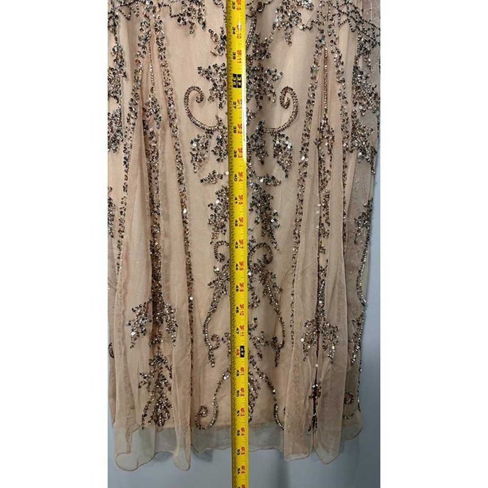 PISARRO NIGHTS Embellished Mesh Gown in Blush Pin… - image 8