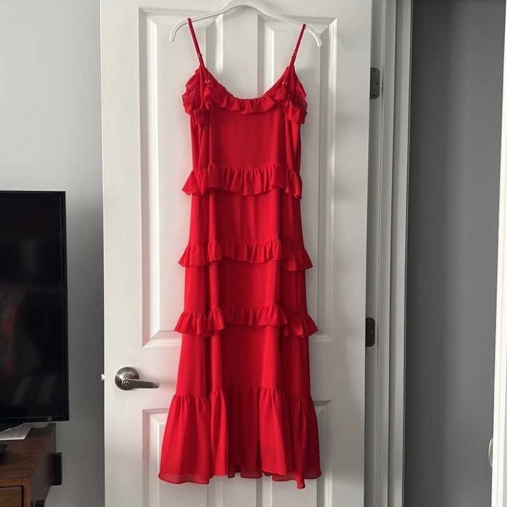 Michael Kors Red Ruffle Midi Cami Dress - image 3