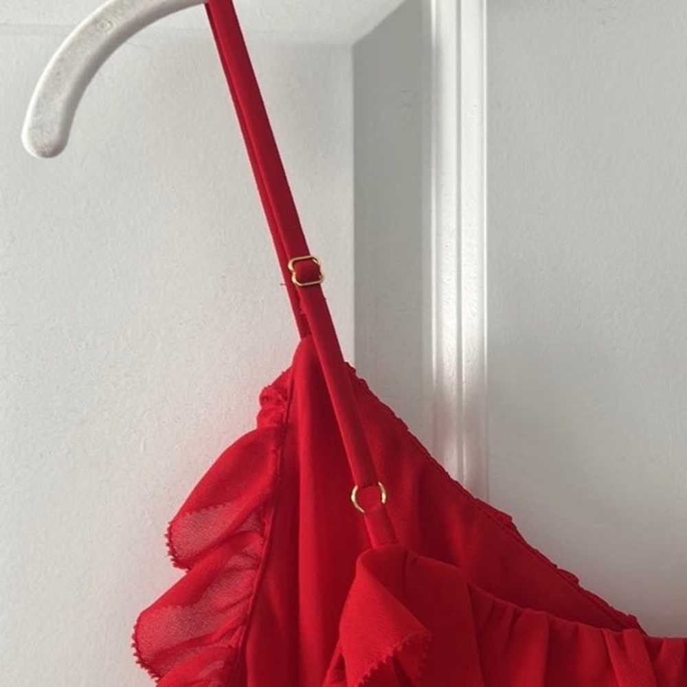 Michael Kors Red Ruffle Midi Cami Dress - image 5