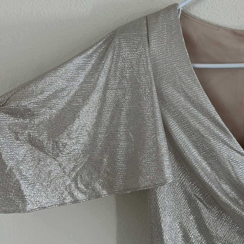 NWOT Eliza J Silver Metallic Evening Gown - image 7