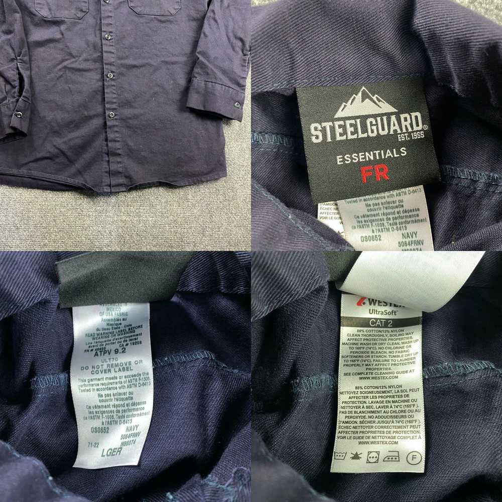 Vintage Steelguard FR Shirt Men's Large Blue Butt… - image 4