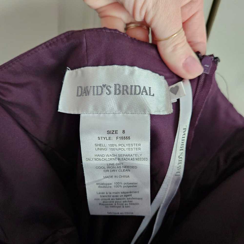 David's Bridal Long Strapless Plum Chiffon Dress … - image 12