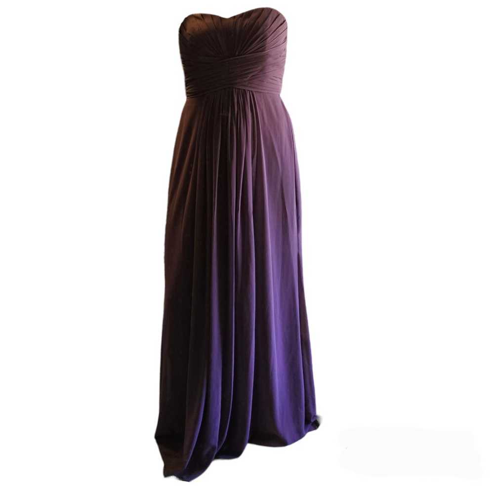 David's Bridal Long Strapless Plum Chiffon Dress … - image 1