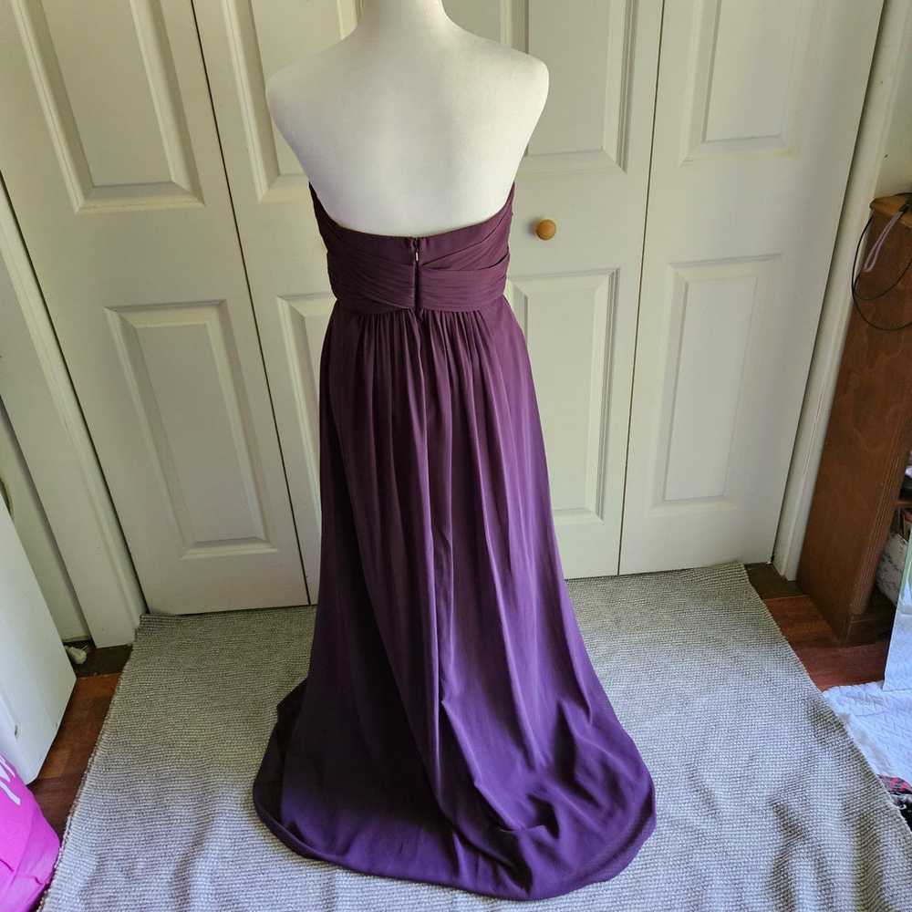 David's Bridal Long Strapless Plum Chiffon Dress … - image 4