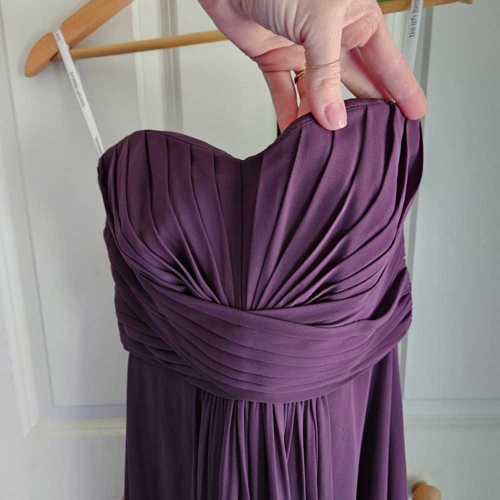 David's Bridal Long Strapless Plum Chiffon Dress … - image 6