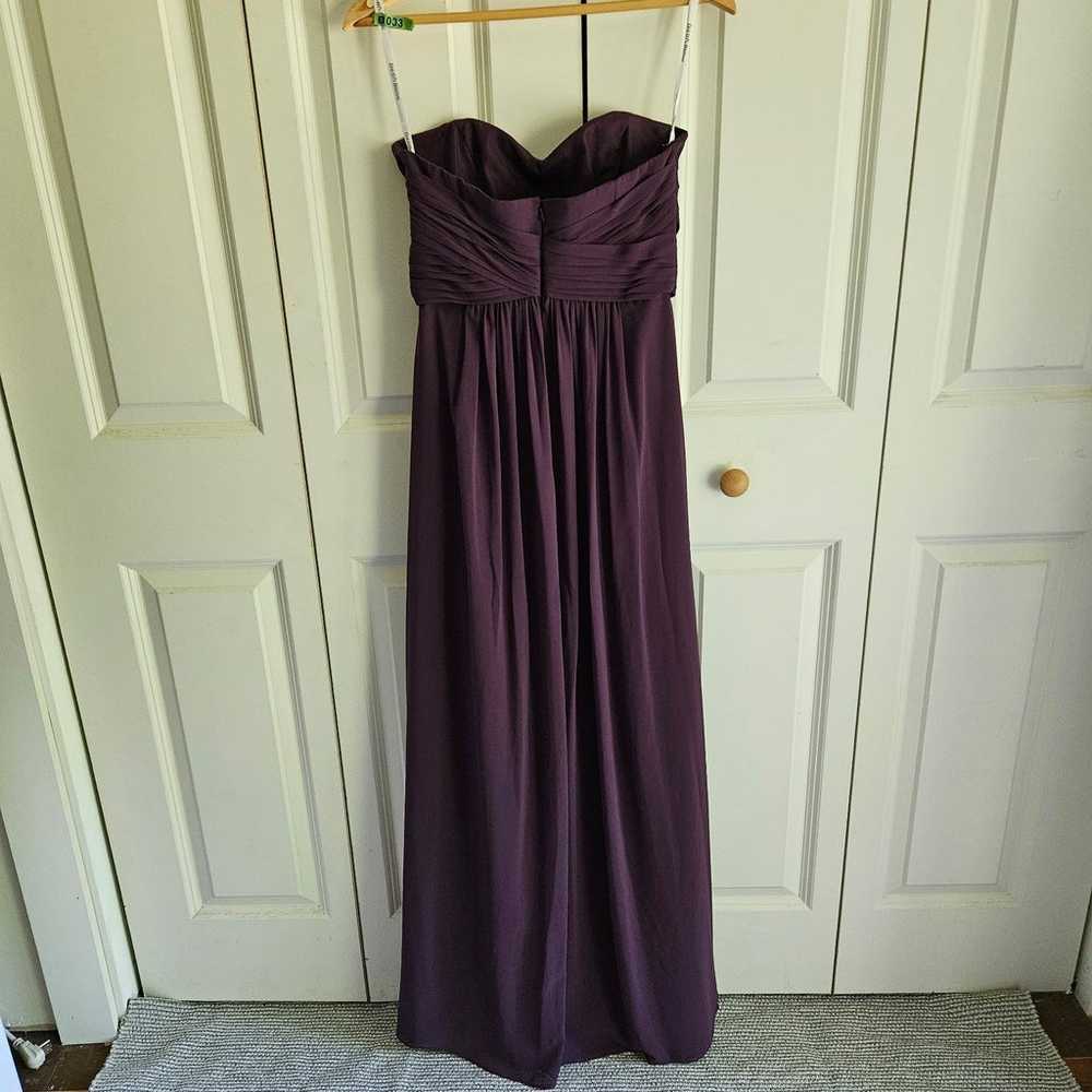 David's Bridal Long Strapless Plum Chiffon Dress … - image 8