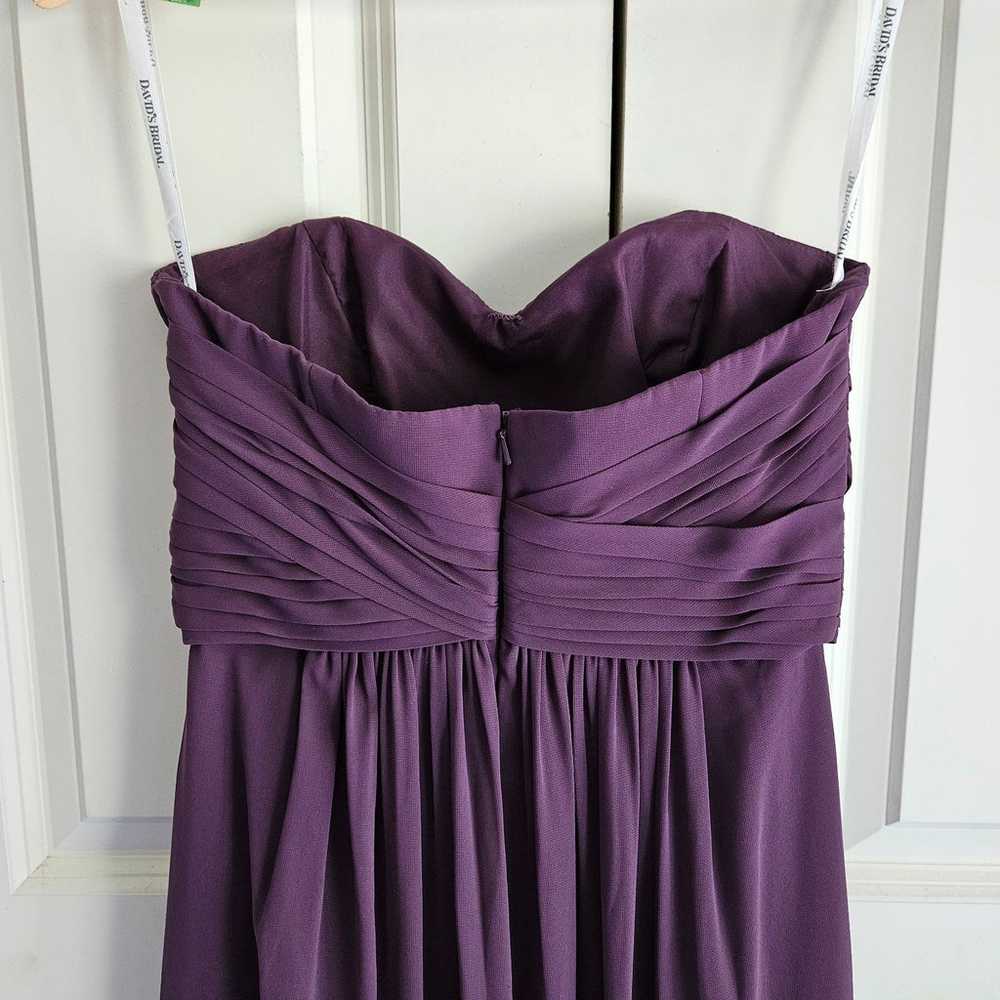 David's Bridal Long Strapless Plum Chiffon Dress … - image 9