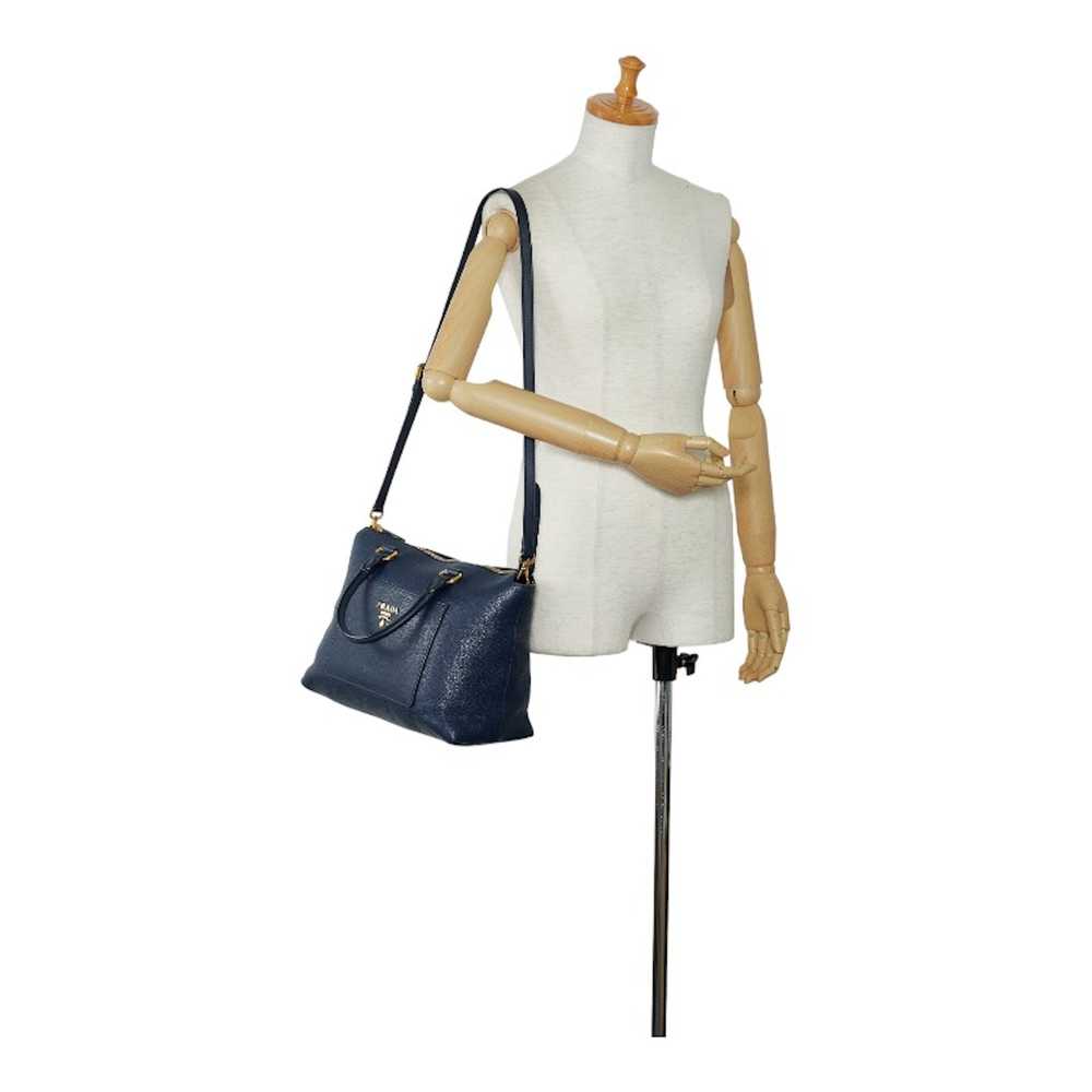 Prada Prada Handbag Shoulder Bag 2way Navy Gold L… - image 10