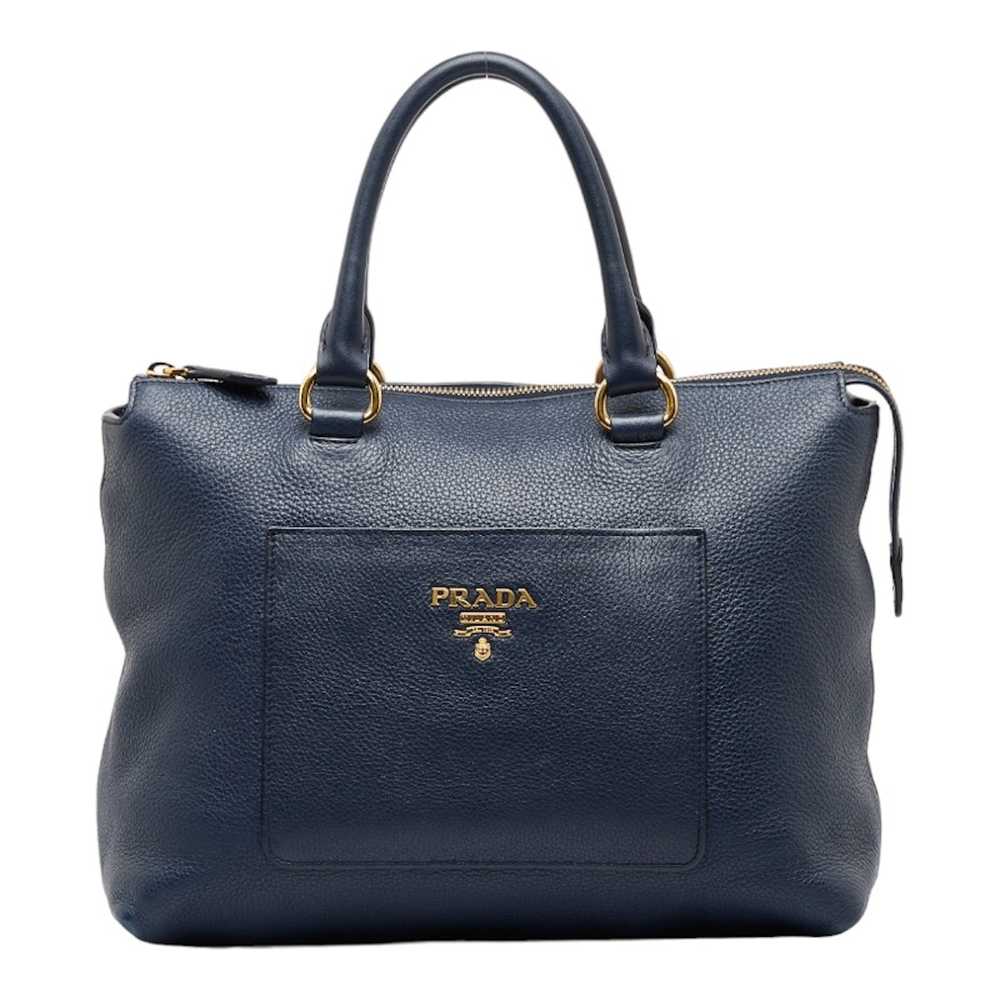 Prada Prada Handbag Shoulder Bag 2way Navy Gold L… - image 1