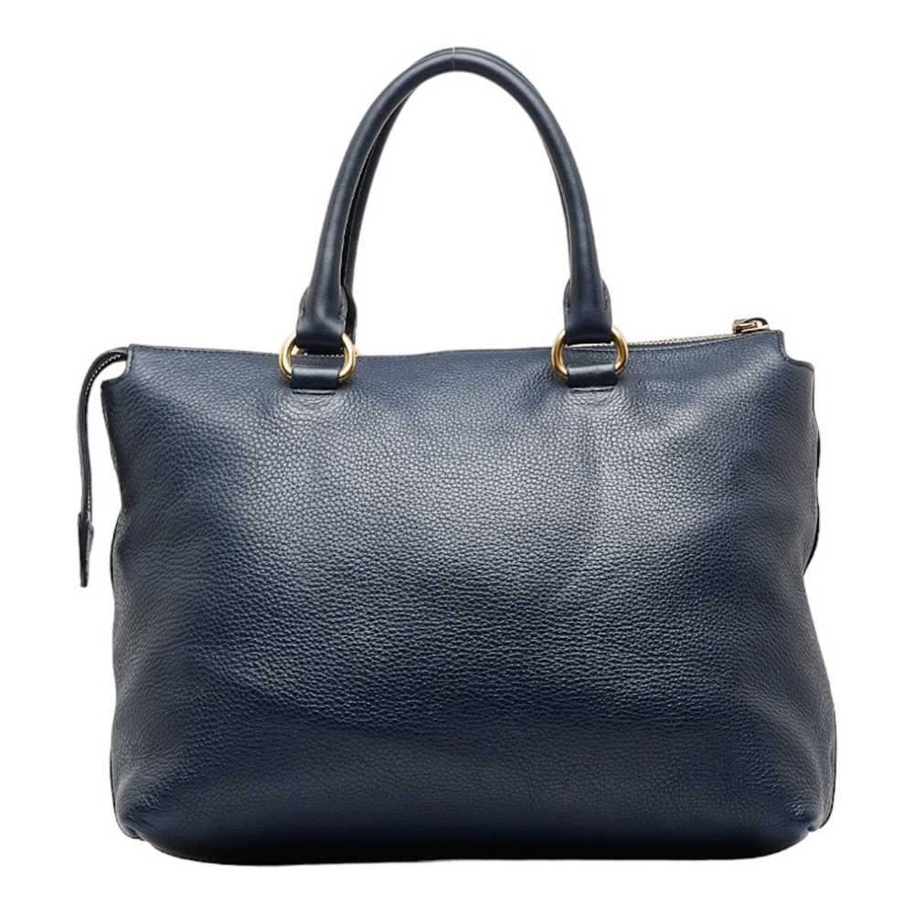 Prada Prada Handbag Shoulder Bag 2way Navy Gold L… - image 4