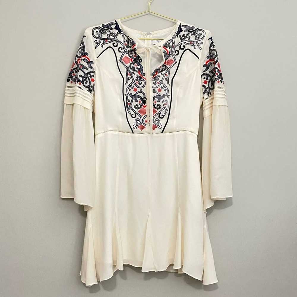 Parker Milly Embroidered Silk Long Sleeve Dress - image 2