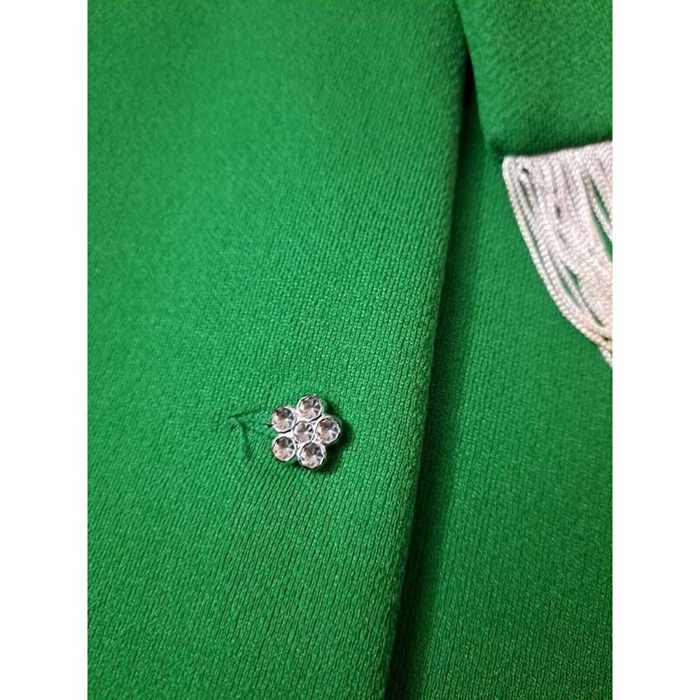 Womens Vintage Maxi Dress Polyester Green W Belt … - image 4