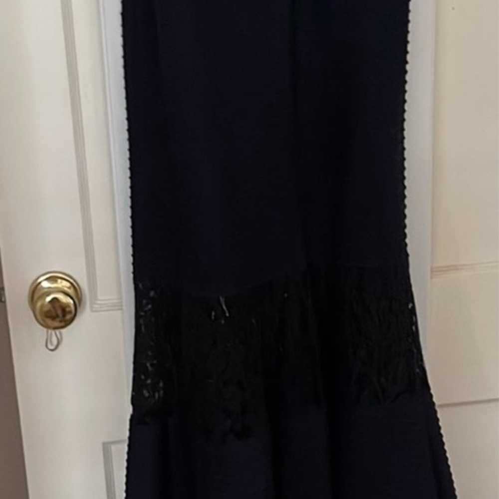 Tadashi Shoji Blue Fit and Flair Ribbed Long Dress - image 5