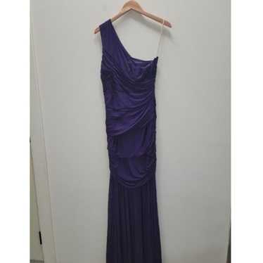 Halston Heritage One Shoulder Gown Maxi Dress Pur… - image 1