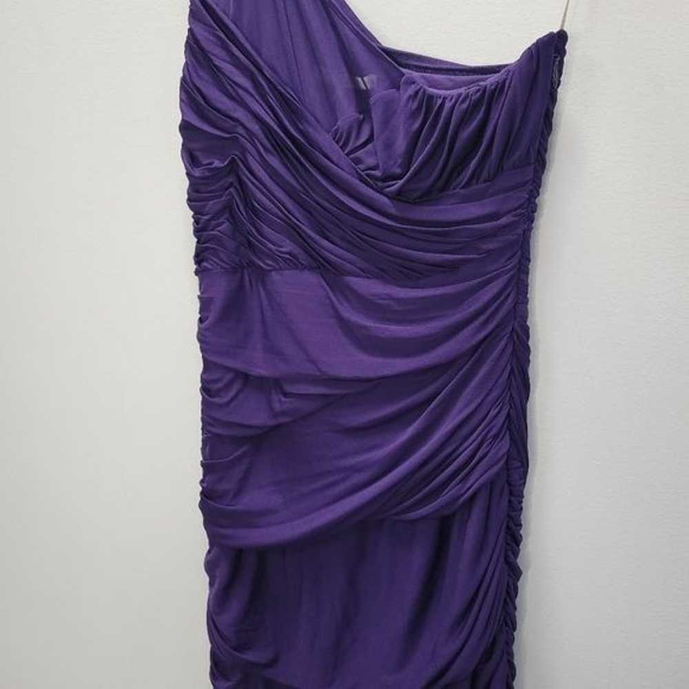 Halston Heritage One Shoulder Gown Maxi Dress Pur… - image 3