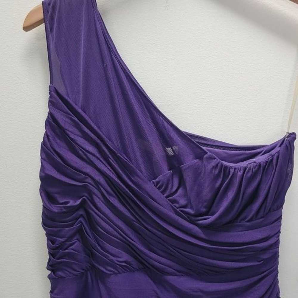 Halston Heritage One Shoulder Gown Maxi Dress Pur… - image 4