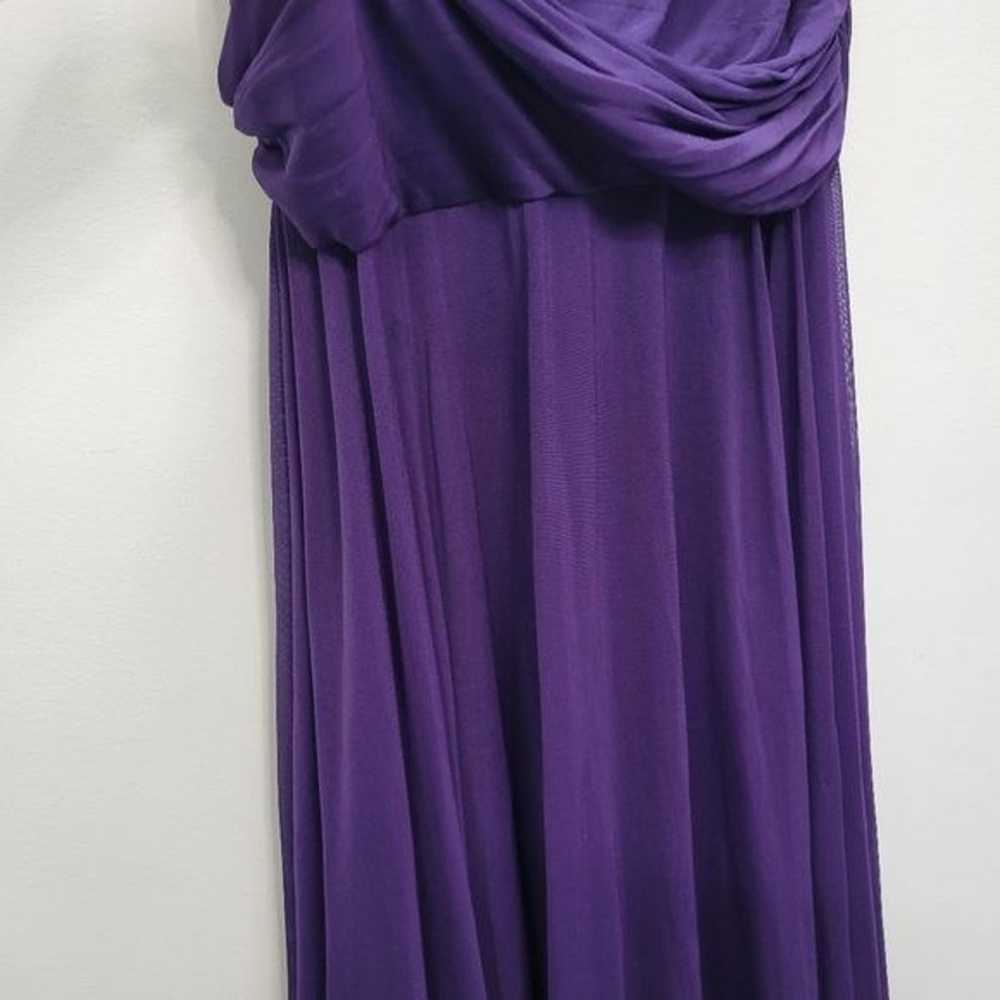 Halston Heritage One Shoulder Gown Maxi Dress Pur… - image 7