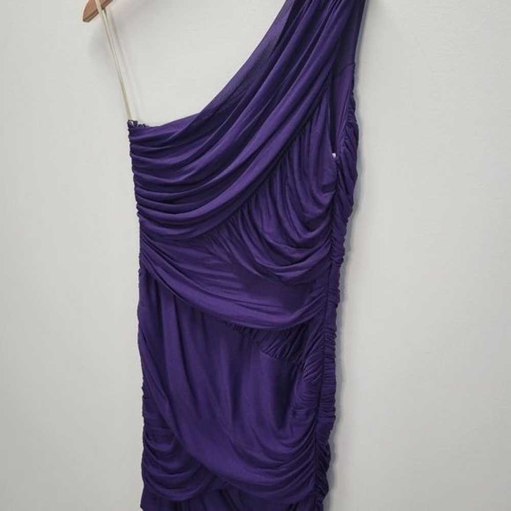 Halston Heritage One Shoulder Gown Maxi Dress Pur… - image 9