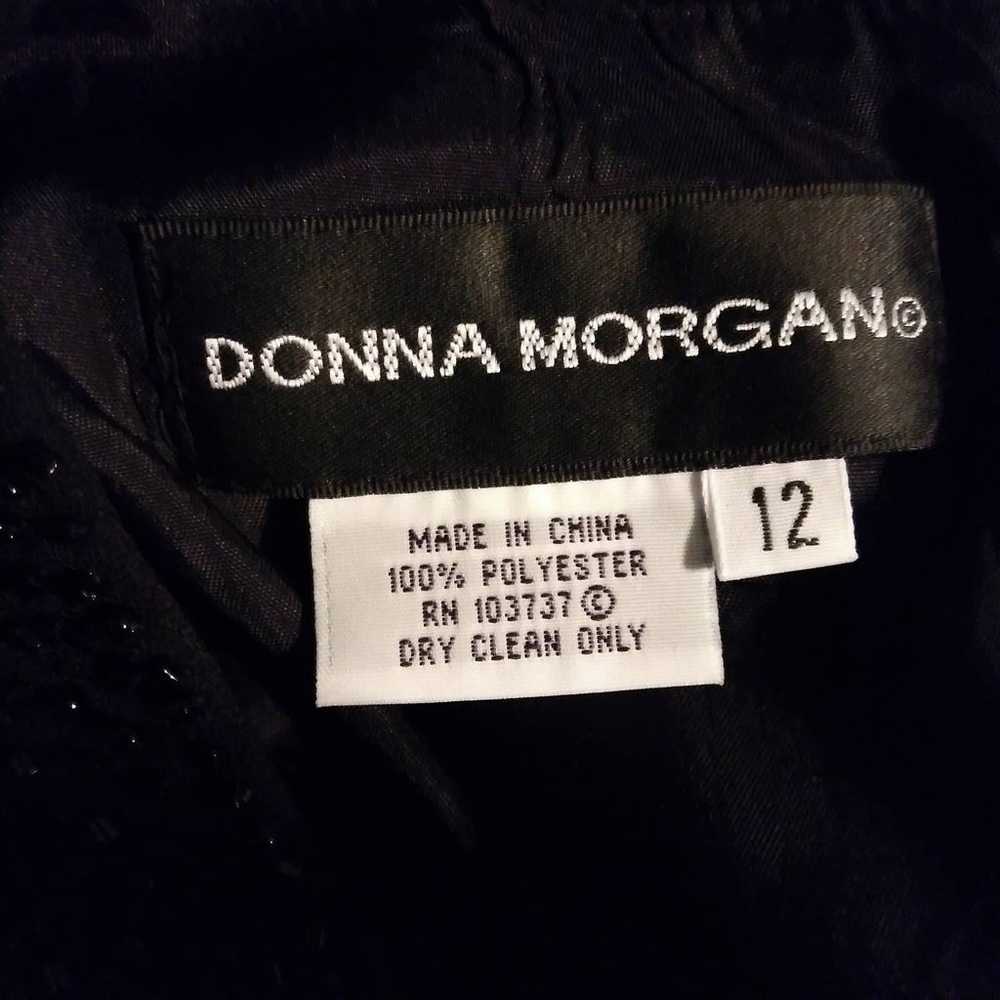 Donna Morgan Black Dress/ Beaded Accents - image 10