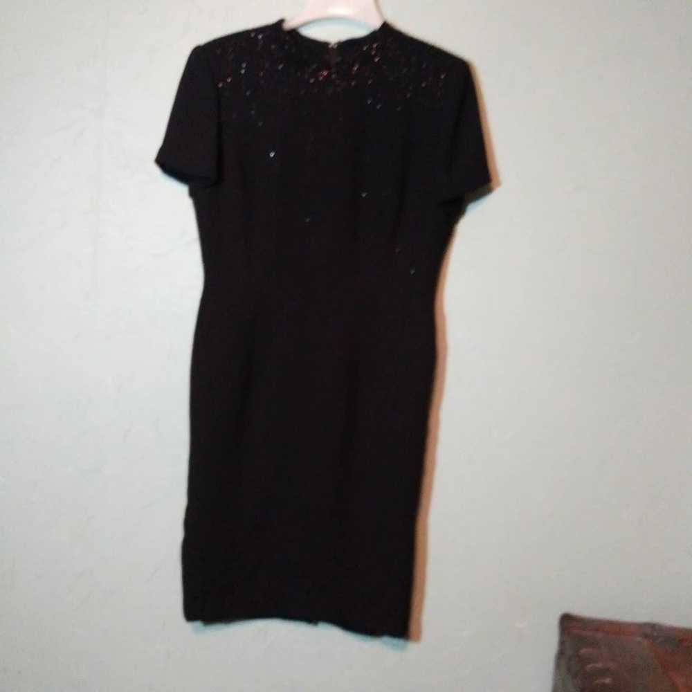 Donna Morgan Black Dress/ Beaded Accents - image 1
