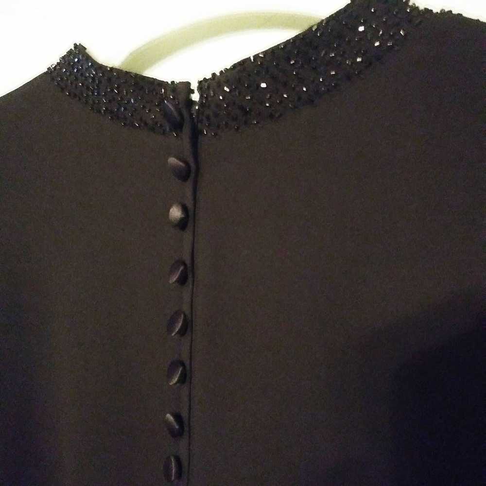 Donna Morgan Black Dress/ Beaded Accents - image 6