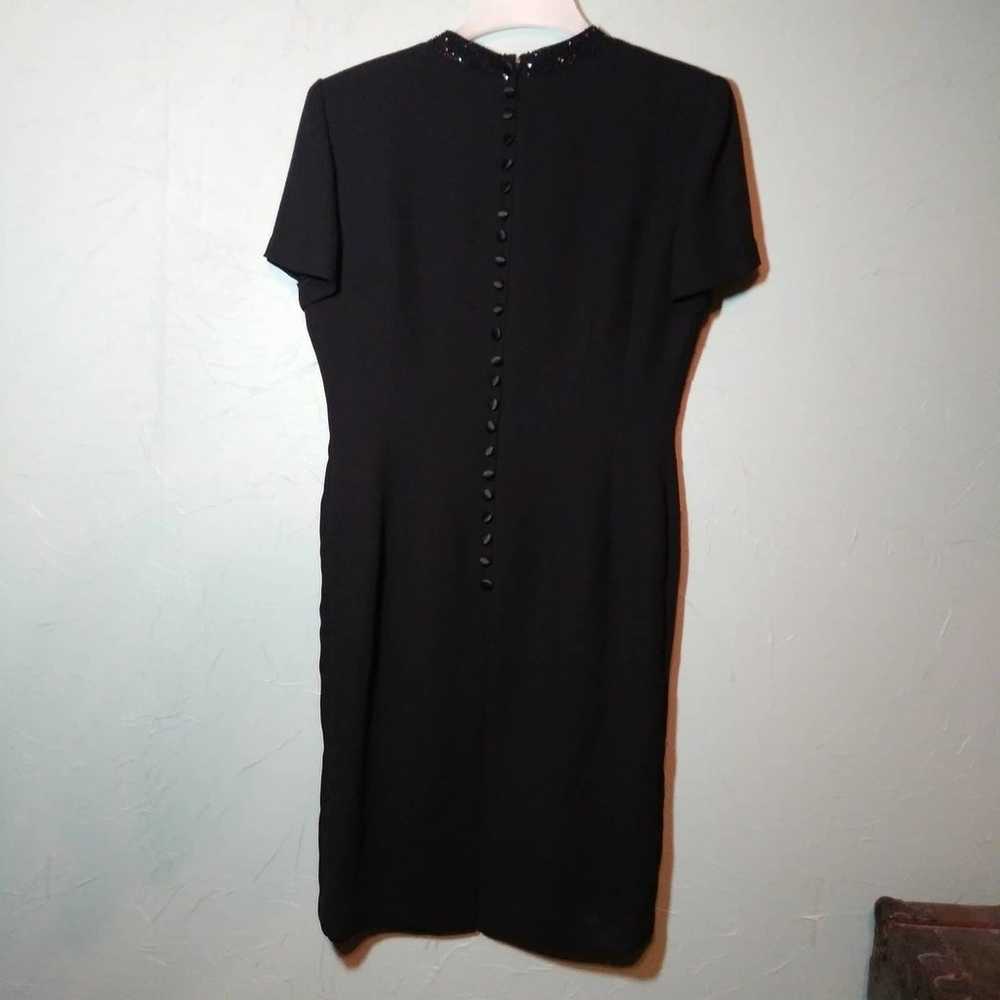 Donna Morgan Black Dress/ Beaded Accents - image 8