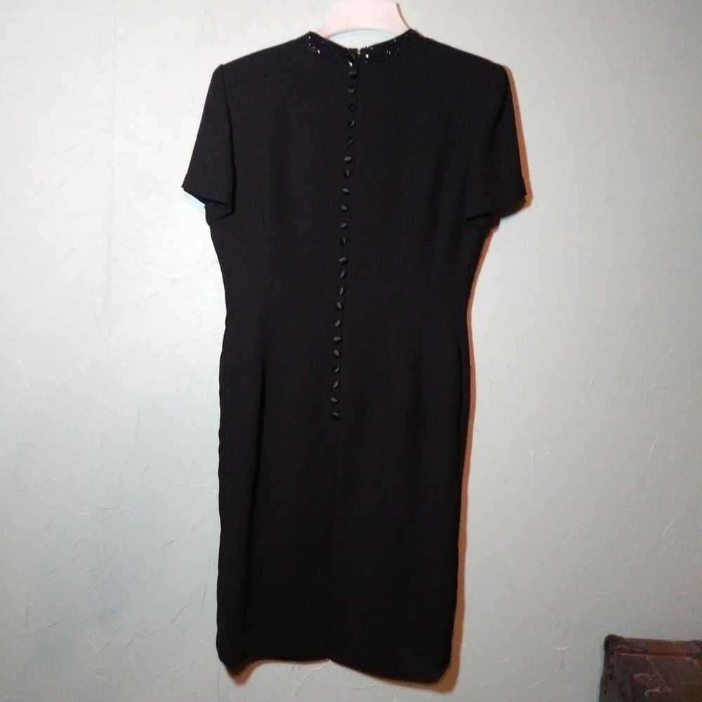 Donna Morgan Black Dress/ Beaded Accents - image 9
