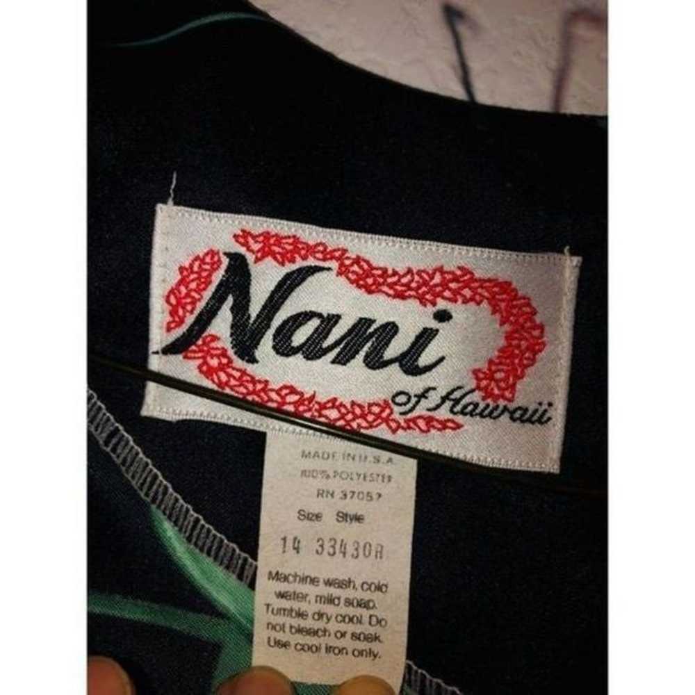 Nani of Hawaii black green womens dress size 14 v… - image 4