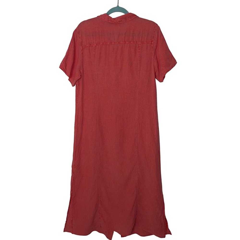 Marina Rinaldi Maxi Shirt Dress Size 12 Coral Lin… - image 2
