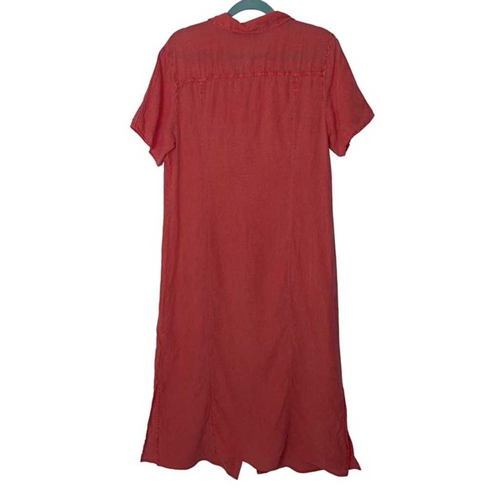 Marina Rinaldi Maxi Shirt Dress Size 12 Coral Lin… - image 3