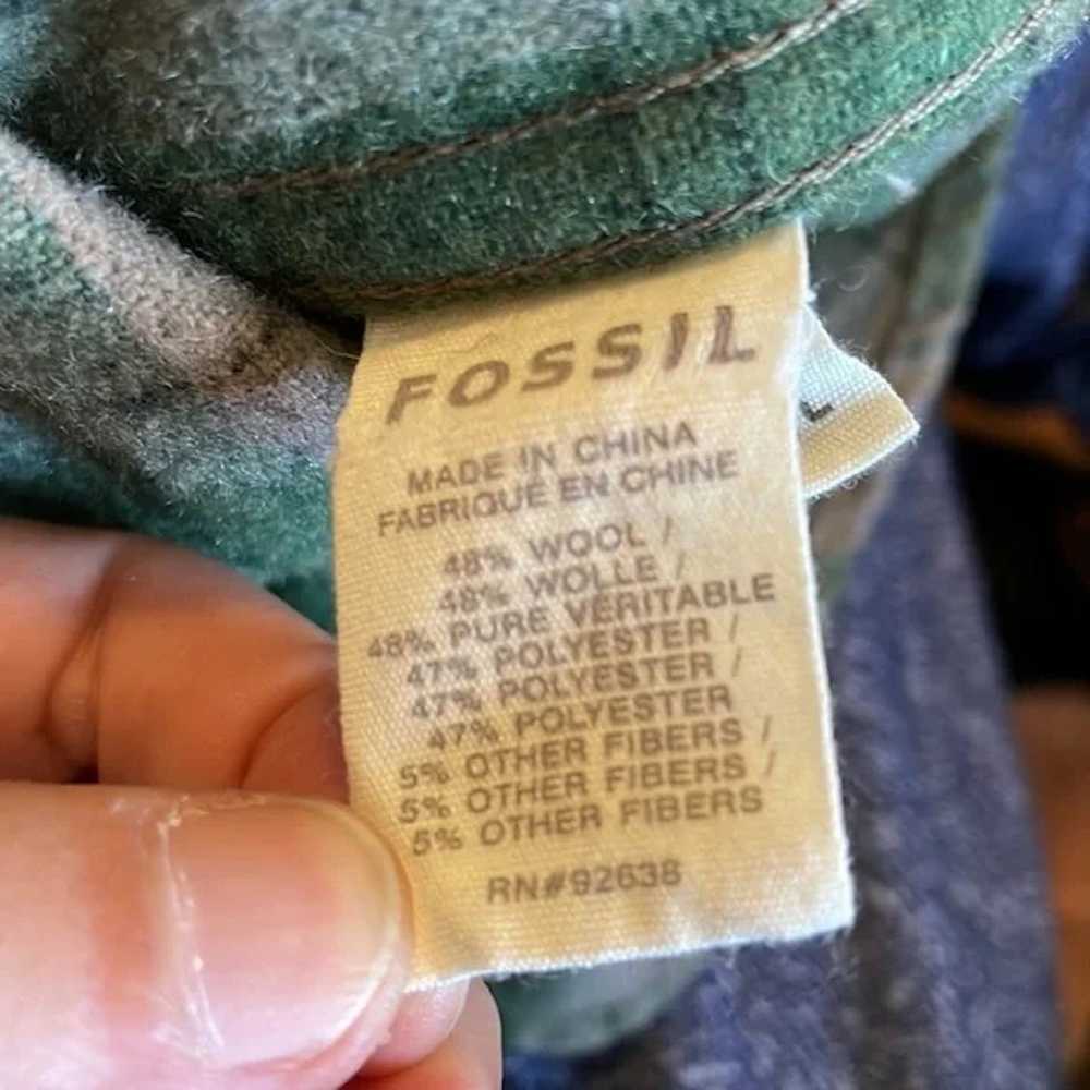 Fossil Fossil men’s wool blend green and gray fla… - image 9