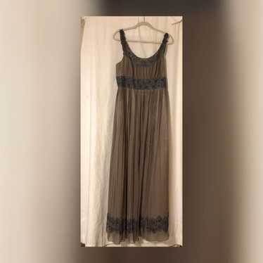 Adrianna Papell Silk Chiffon Beaded Gown
