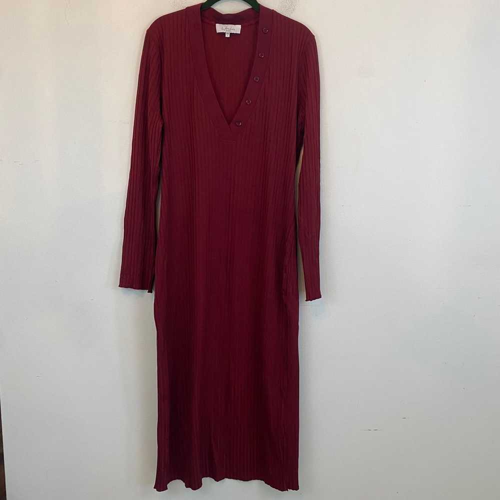 L’ACADEMIE The Clarissa Midi Dress in Red Wine - image 3