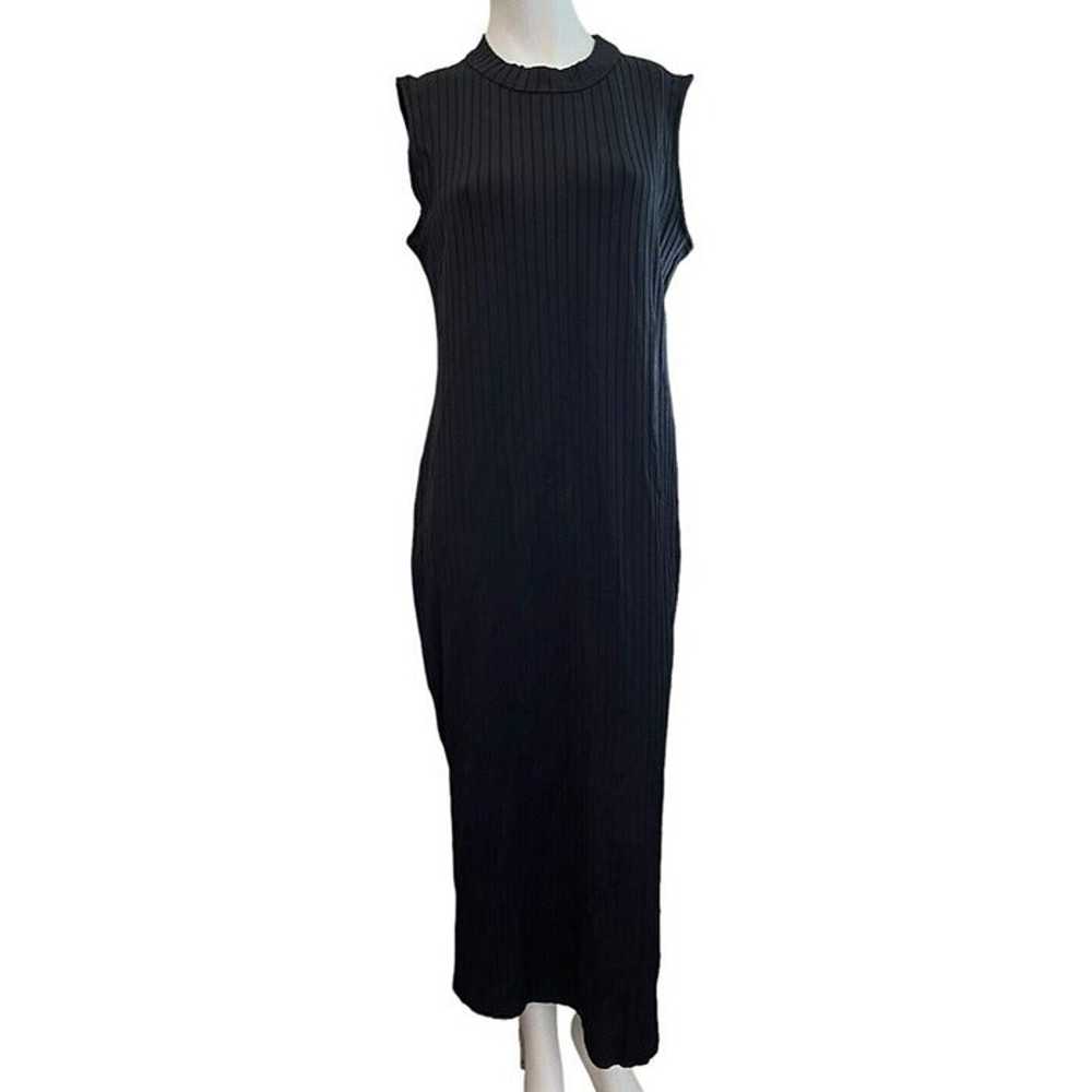 AYR XL Black Sleeveless Maxi Dress Ribbed High Ne… - image 1