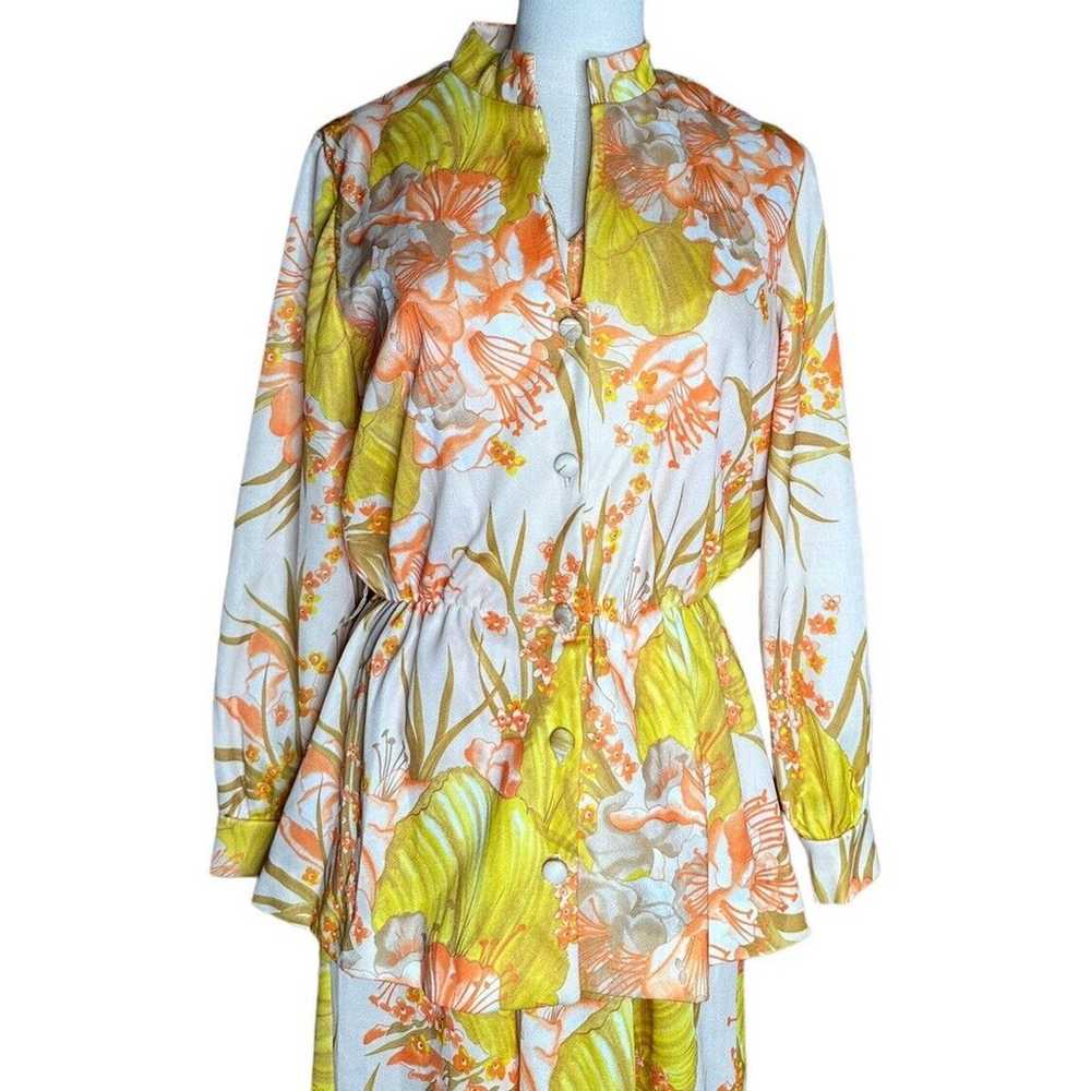 Vintage 70s 2 Piece Maxi Dress and Jacket Womens … - image 2