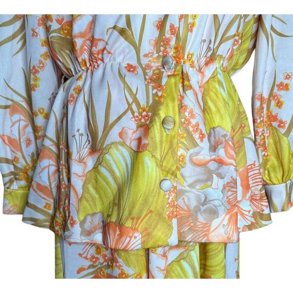 Vintage 70s 2 Piece Maxi Dress and Jacket Womens … - image 3