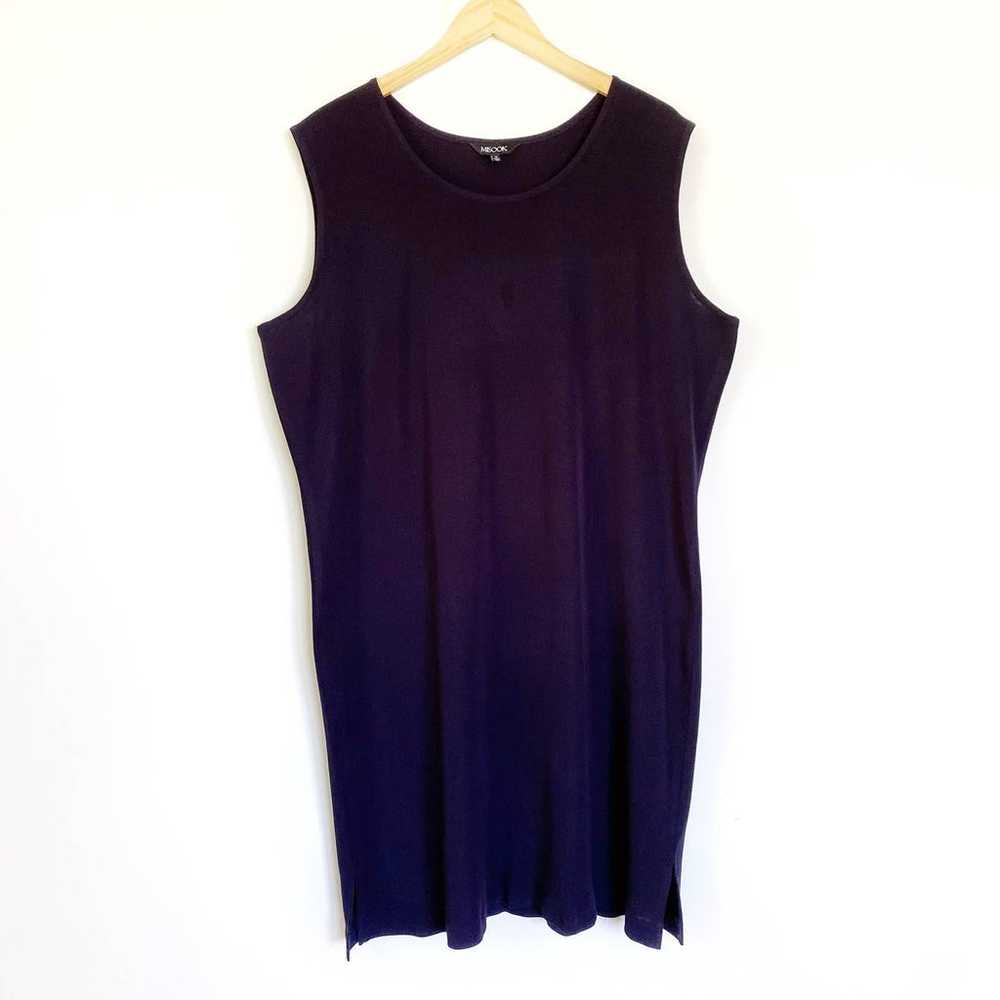 Misook Sleeveless Sheath Knit Dress Indigo Size 1X - image 2