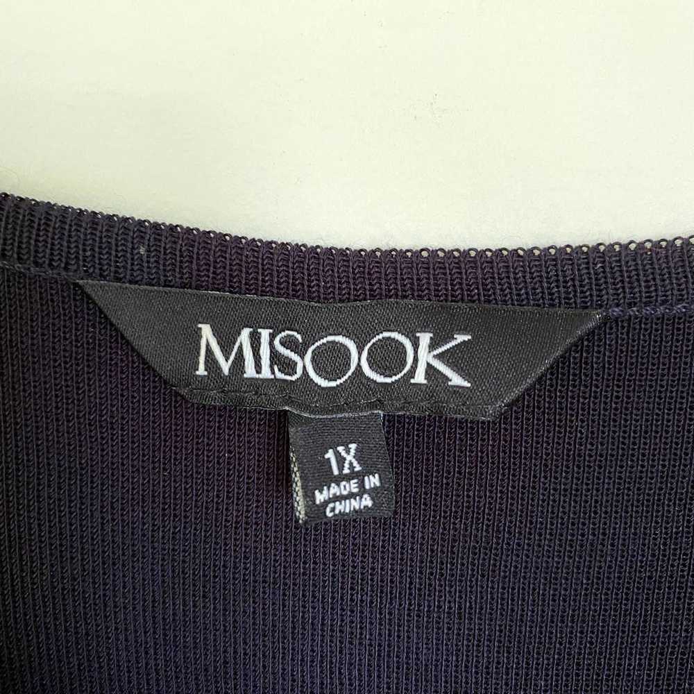Misook Sleeveless Sheath Knit Dress Indigo Size 1X - image 3