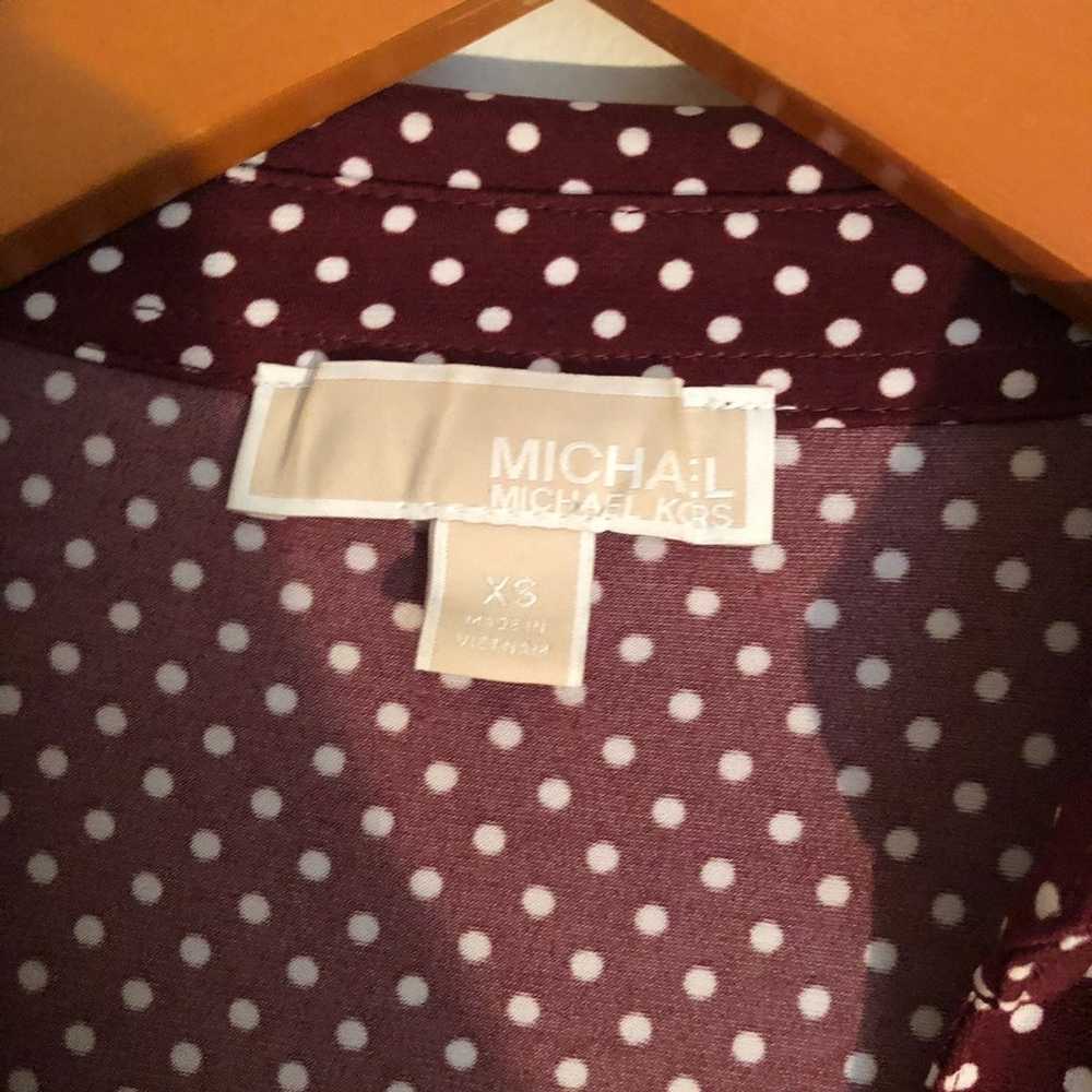 Merlot Burgundy Michael Kors Shirt Dress XS - image 2