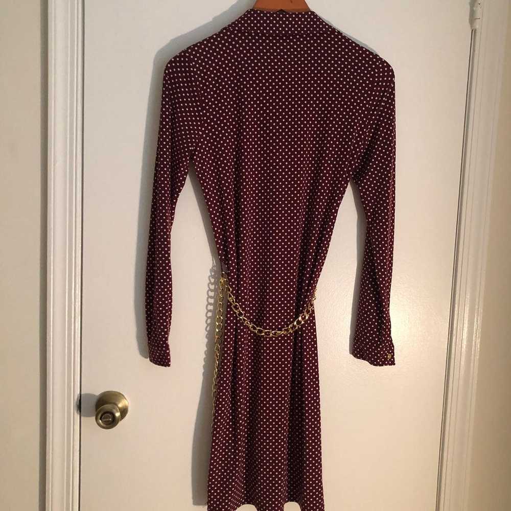 Merlot Burgundy Michael Kors Shirt Dress XS - image 3