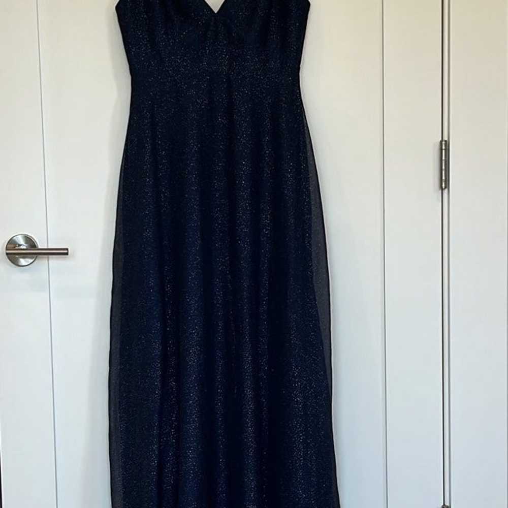 Sau Lee Everly Silver Micro Dot Gown Navy - image 9
