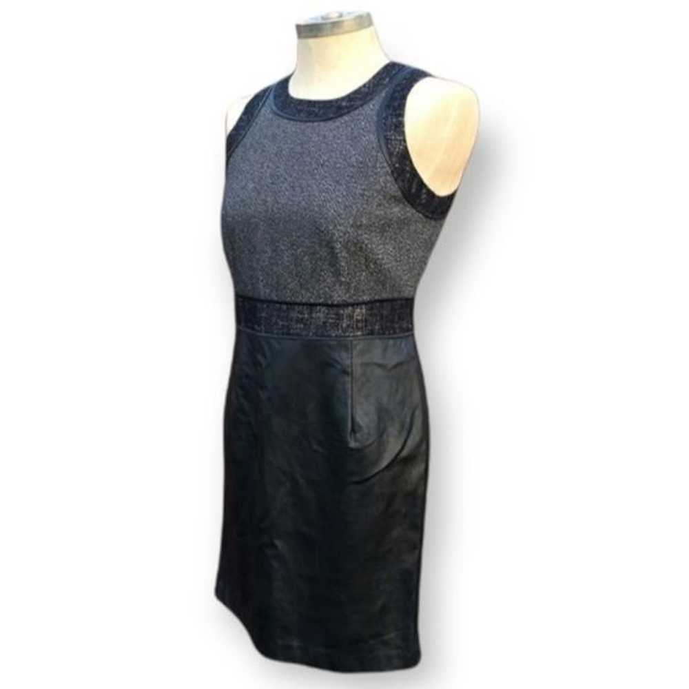 $200 Michael Kors Faux Leather Black Gray Dress 6 - image 1