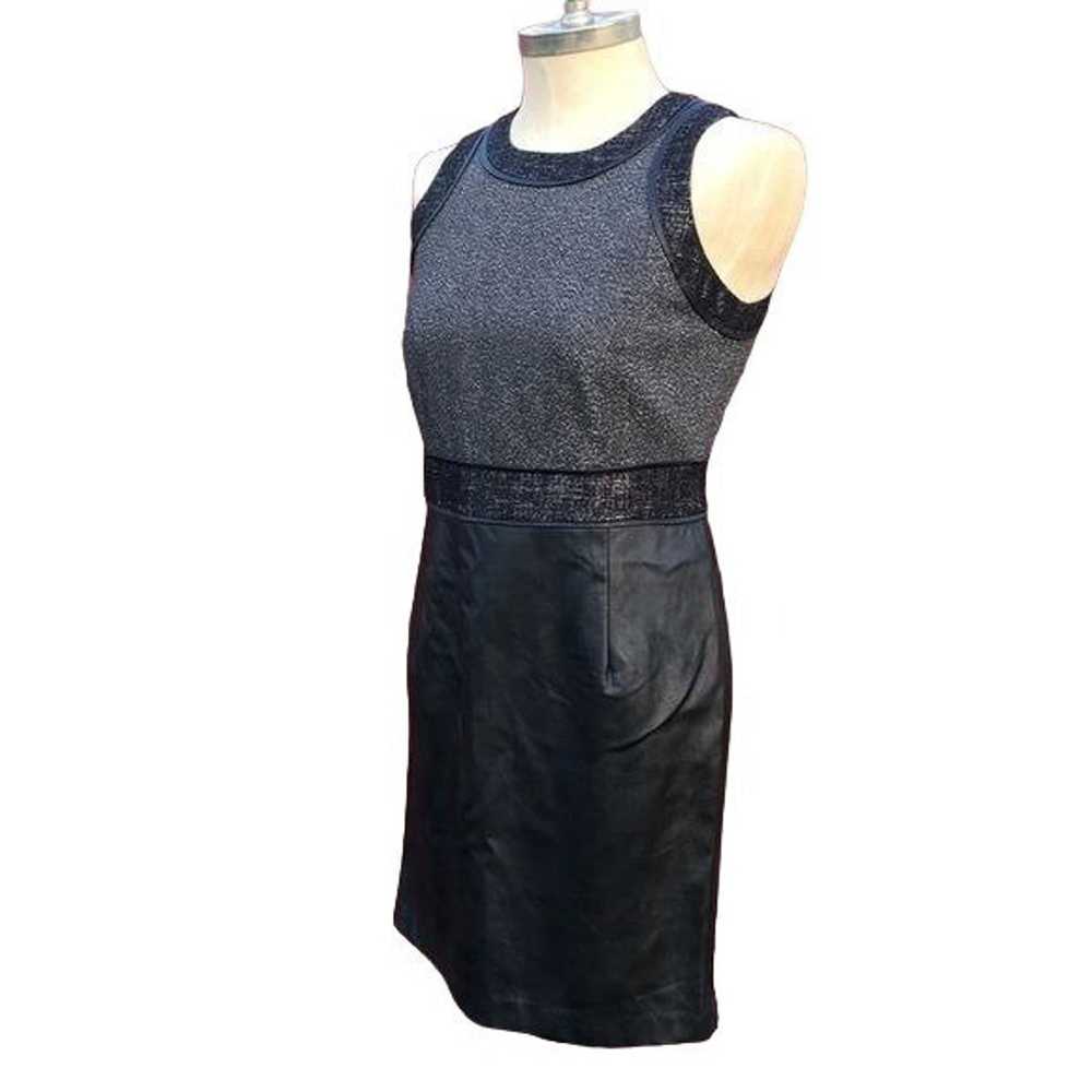 $200 Michael Kors Faux Leather Black Gray Dress 6 - image 2