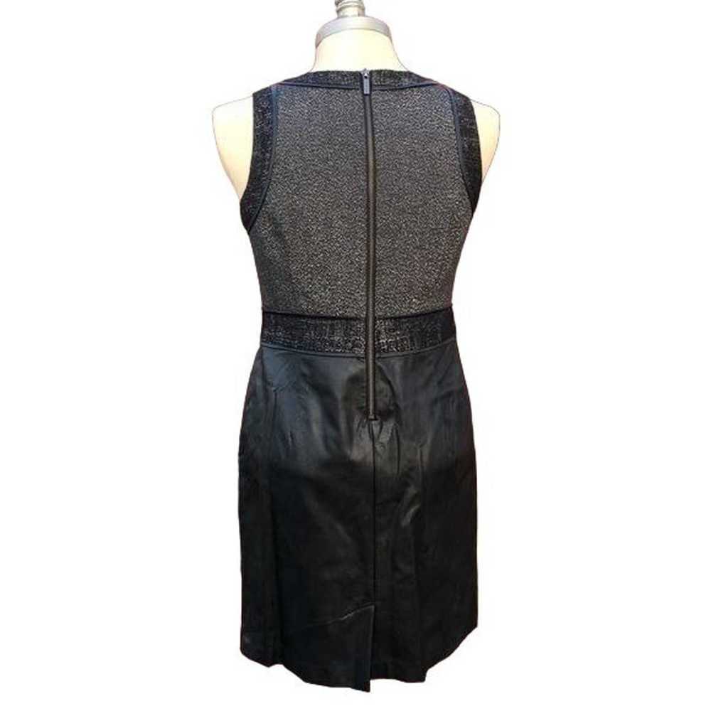 $200 Michael Kors Faux Leather Black Gray Dress 6 - image 3