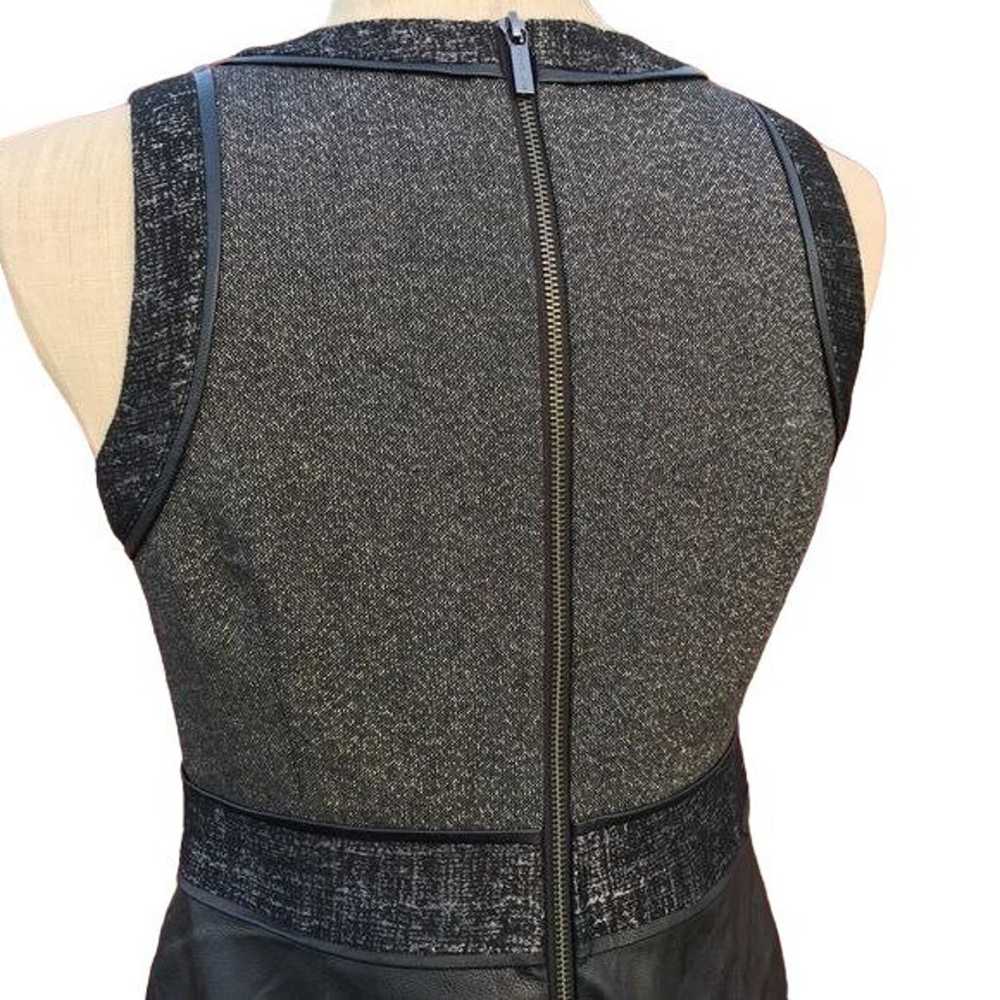 $200 Michael Kors Faux Leather Black Gray Dress 6 - image 4