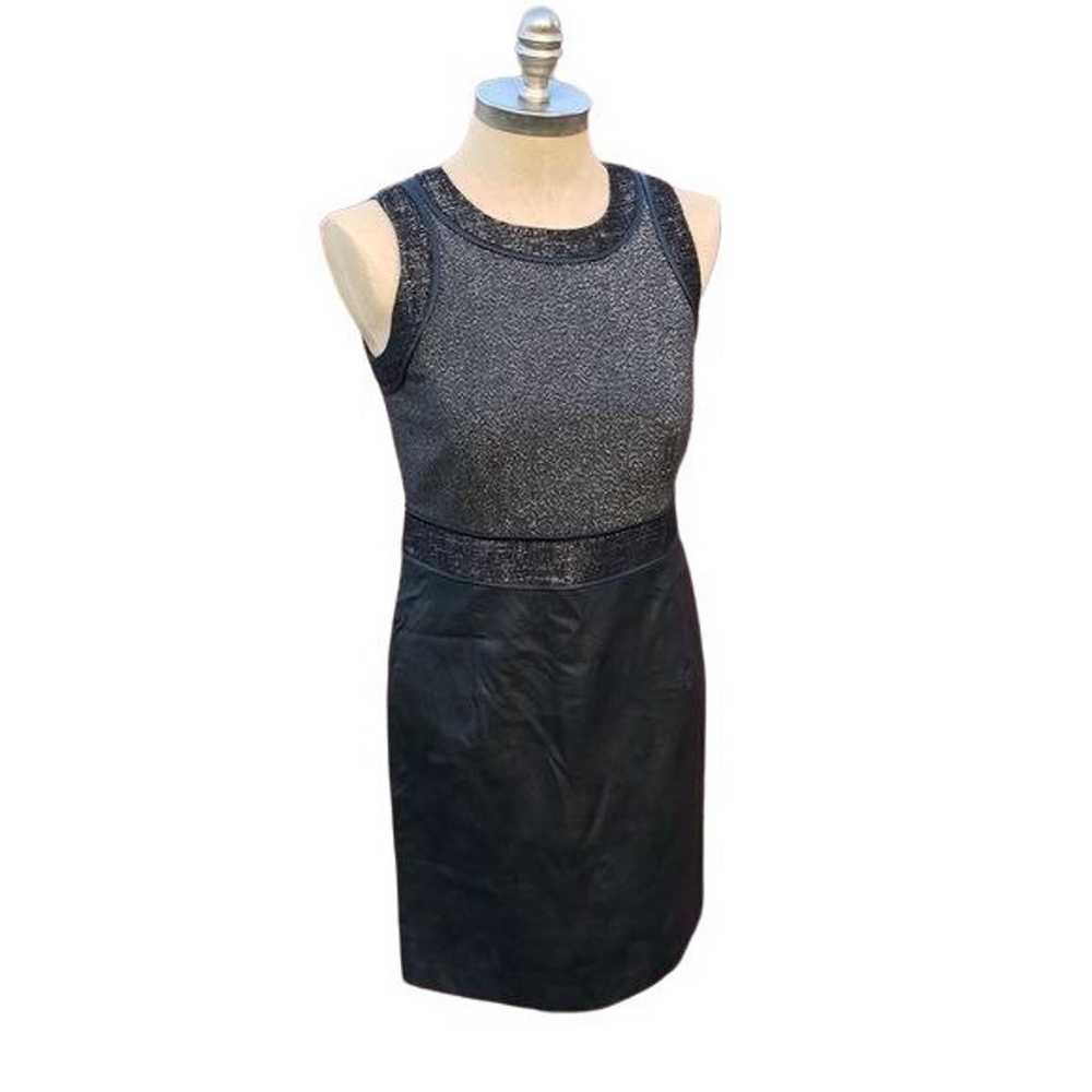 $200 Michael Kors Faux Leather Black Gray Dress 6 - image 5