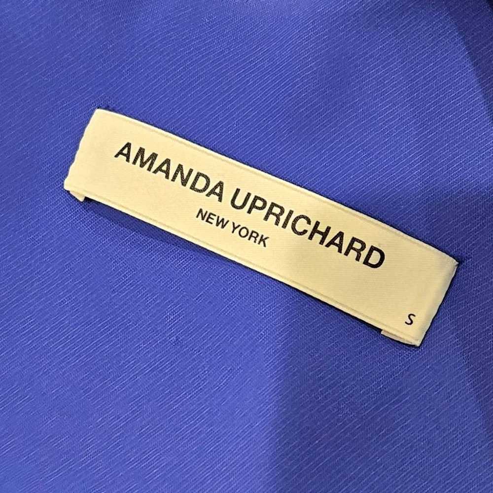 Amanda Uprichard blue smocked "Gala" plunge neck … - image 8