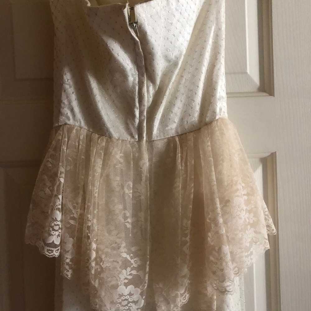 Vintage white lace ruffle sequin dress - image 6